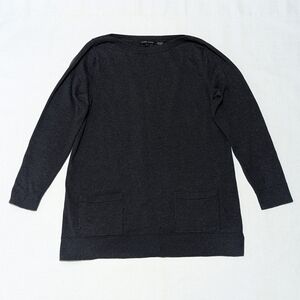 JEANNE PIERRE Black Crew Neck Sweater Classic Design